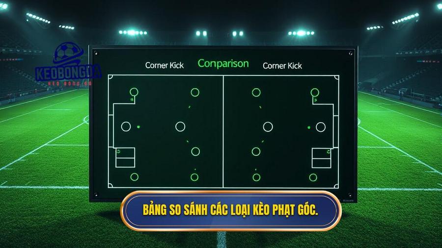 Kèo Phạt Góc Là Gì? Cẩm Nang Toàn Tập Và Chiến Thuật Soi Kèo Đỉnh Cao 3 Bảng so sánh đặc điểm các loại kèo phạt góc